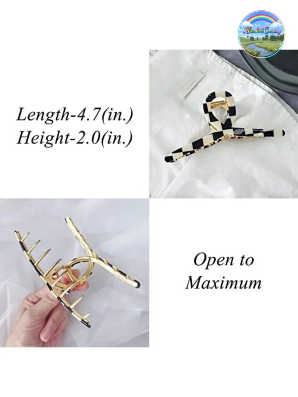 3 Acetate Metal Claw Hair Clips for Thick Hair